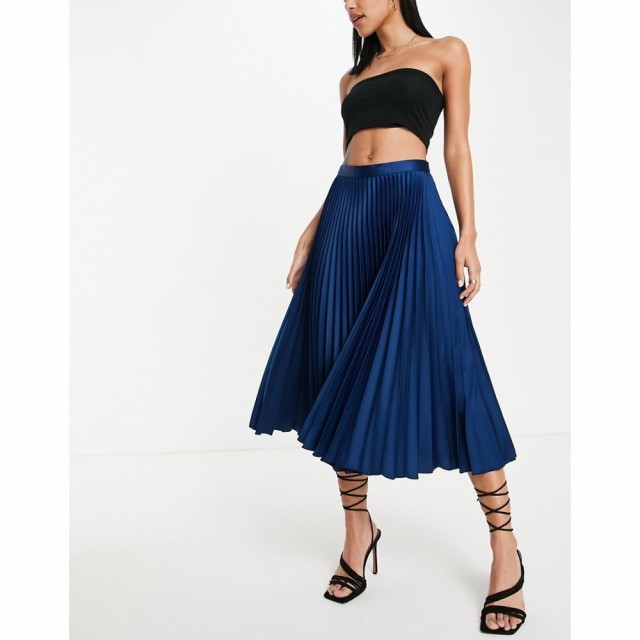 クローゼットロンドン Closet London レディース ひざ丈スカート プリーツスカート スカート Pleated Midi Skirt In Navy ネイビー