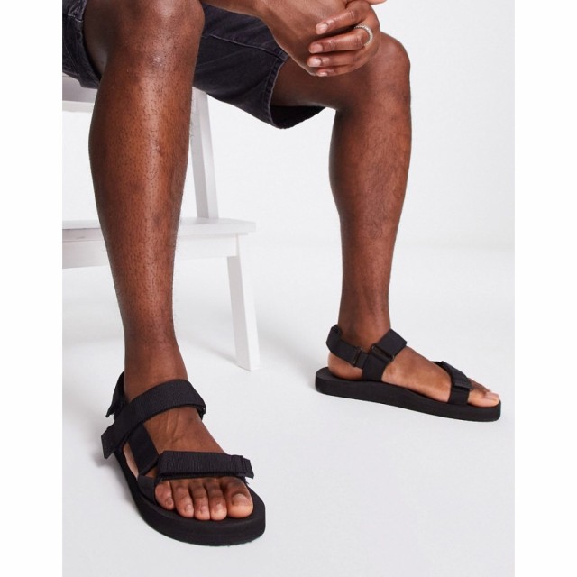 プルandベアー PullandBear メンズ サンダル シューズ・靴 Cross-Strap Sandals In Black ブラック