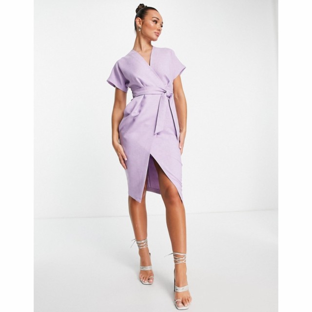 クローゼットロンドン Closet London レディース ワンピース ラップドレス ワンピース・ドレス Kimono Wrap Dress In Lilac ライラック