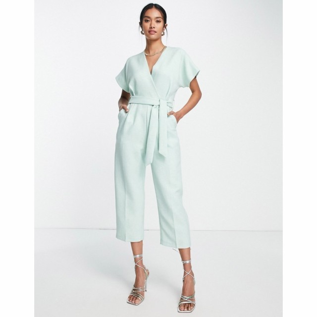 クローゼットロンドン Closet London レディース オールインワン ジャンプスーツ ワンピース・ドレス Tie Waist Kimono Jumpsuit In Sage