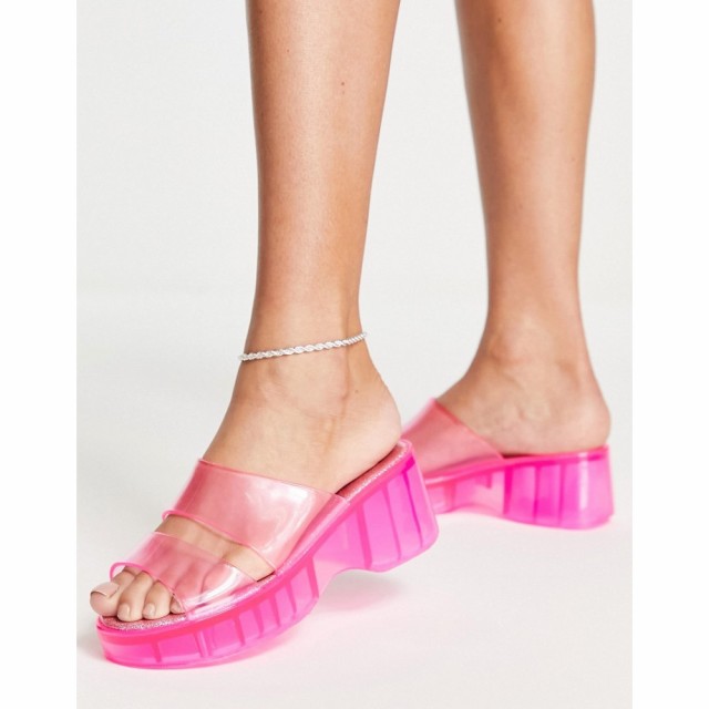 リバーアイランド River Island レディース サンダル・ミュール シューズ・靴 Double Strap Jelly Heeled Mule In Pink ピンク