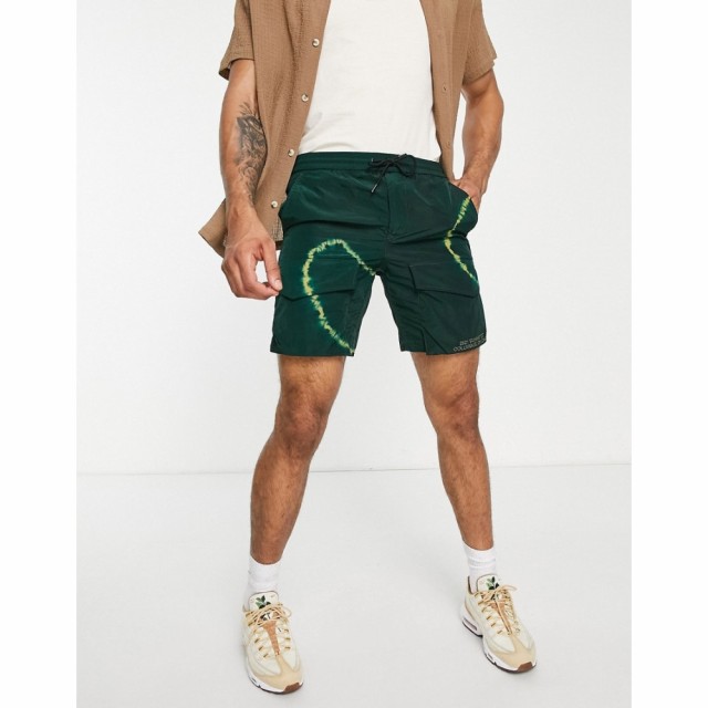 リバーアイランド River Island メンズ ショートパンツ ボトムス・パンツ Crinkle Tie Dye Shorts In Green グリーン