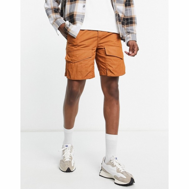 リバーアイランド River Island メンズ ショートパンツ カーゴ ボトムス・パンツ Crinkle Cargo Shorts In Orange オレンジ