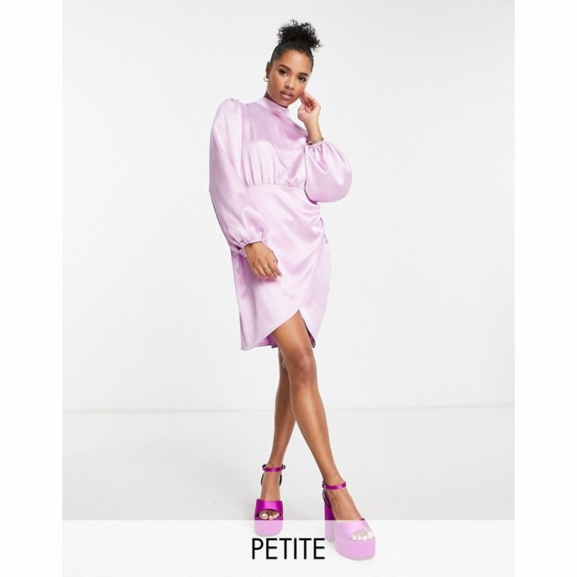 フラウンスロンドン Flounce London Petite レディース ワンピース ミニ丈 ワンピース・ドレス Balloon Sleeve Mini Dress In Lilac ライ