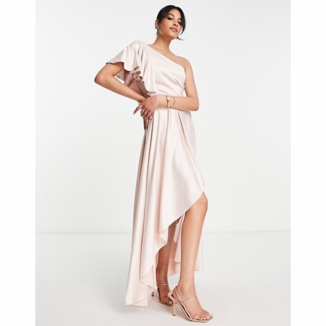 トゥルーヴァイオレット True Violet レディース ワンピース ラップドレス マキシ丈 ワンピース・ドレス Satin Wrap Maxi Dress In Blush