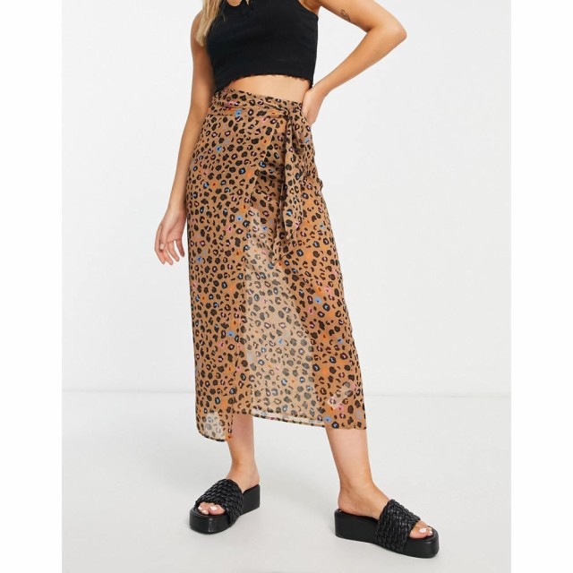 ネバーフリードレス Never Fully Dressed レディース ひざ丈スカート ラップスカート スカート Wrap Midi Skirt Co-Ord In Leopard Confe