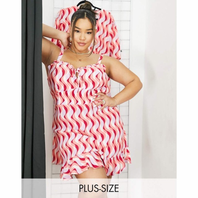 ノーバディーズチャイルド Nobodys Child Plus レディース ワンピース ミニ丈 ワンピース・ドレス Lucia Strappy Swirl Print Mini Dress