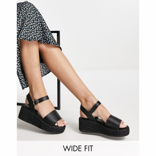 ニュールック New Look Wide Fit レディース サンダル・ミュール 厚底 シューズ・靴 Flatform Sandals In Black ブラック