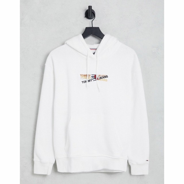 トミー ジーンズ Tommy Jeans レディース パーカー トップス Relaxed Logo Hoodie In White ホワイト