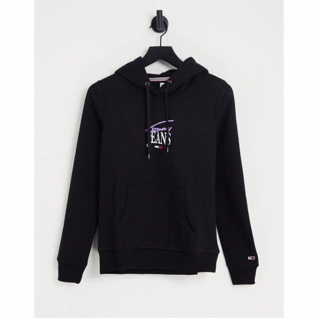 トミー ジーンズ Tommy Jeans レディース パーカー トップス Regular Logo Hoodie In Black ブラック