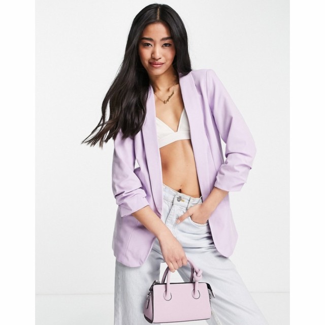 ピーシーズ Pieces レディース スーツ・ジャケット アウター Blazer With Ruched Sleeves In Lilac ライラック