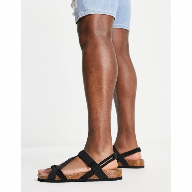 プルandベアー PullandBear メンズ サンダル シューズ・靴 Rope Sandals In Black ブラック