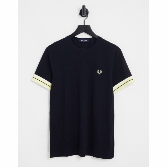 フレッドペリー Fred Perry メンズ Tシャツ トップス Tramline Tipped Pique T-Shirt In Navy ネイビー