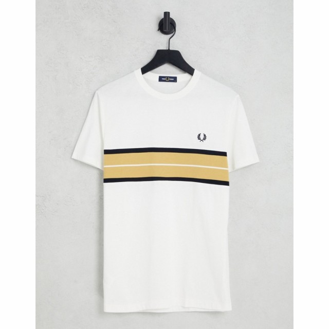 フレッドペリー Fred Perry メンズ Tシャツ トップス Tramline Panel T-Shirt In White ホワイト