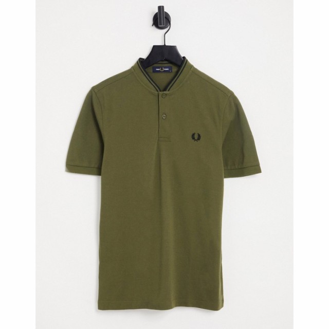 フレッドペリー Fred Perry メンズ ポロシャツ トップス Bomber Collar Pique Polo Shirt In Green グリーン