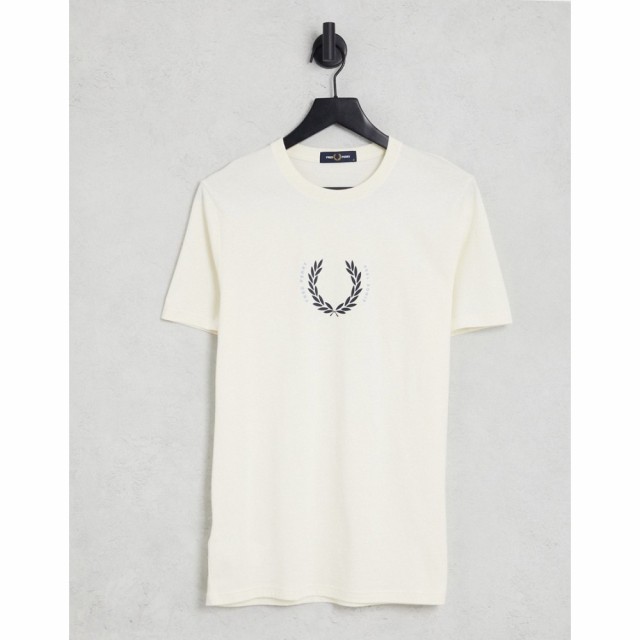 フレッドペリー Fred Perry メンズ Tシャツ トップス Laurel Wreath T-Shirt In Cream ホワイト