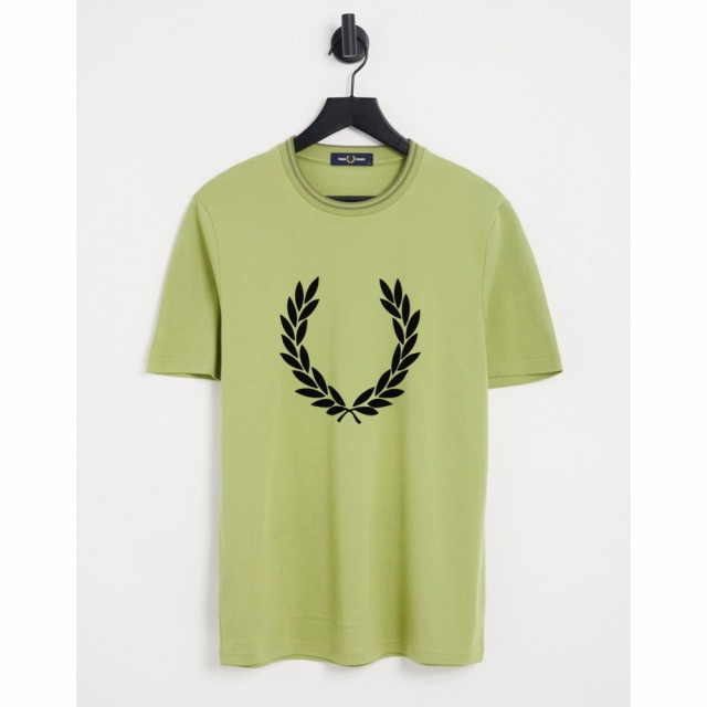 フレッドペリー Fred Perry メンズ Tシャツ トップス Flock Laurel Wreath T-Shirt In Green グリーン