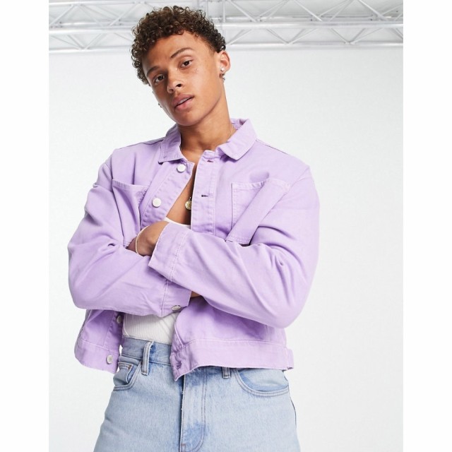 リバーアイランド River Island メンズ ジャケット デニムジャケット アウター Boxy Denim Jacket In Purple