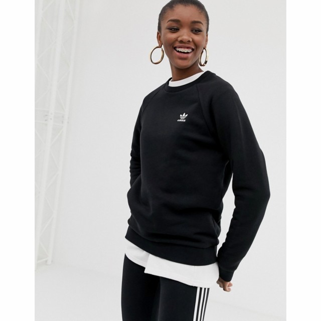 アディダス adidas Originals レディース スウェット・トレーナー トップス Essential Crew Neck Sweat In Black ブラック