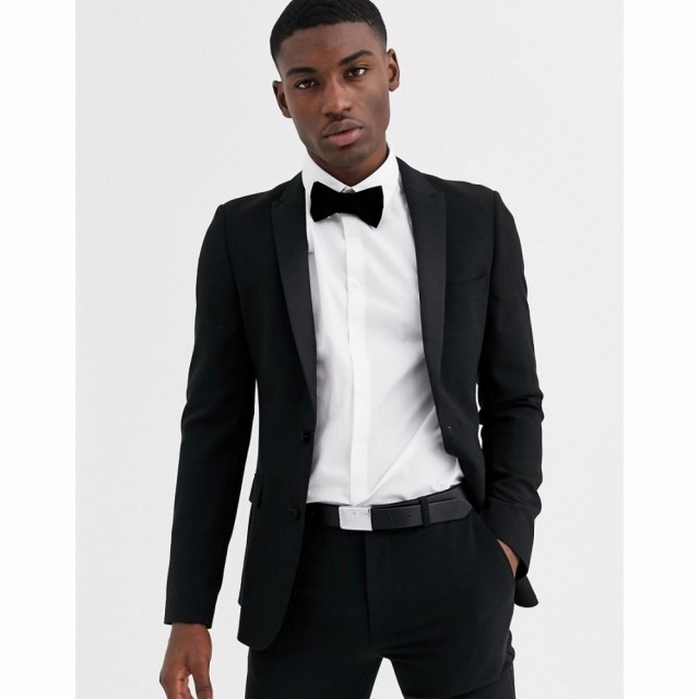 エイソス ASOS DESIGN メンズ スーツ・ジャケット タキシード アウター Super Skinny Tuxedo Suit Jacket In Black ブラック