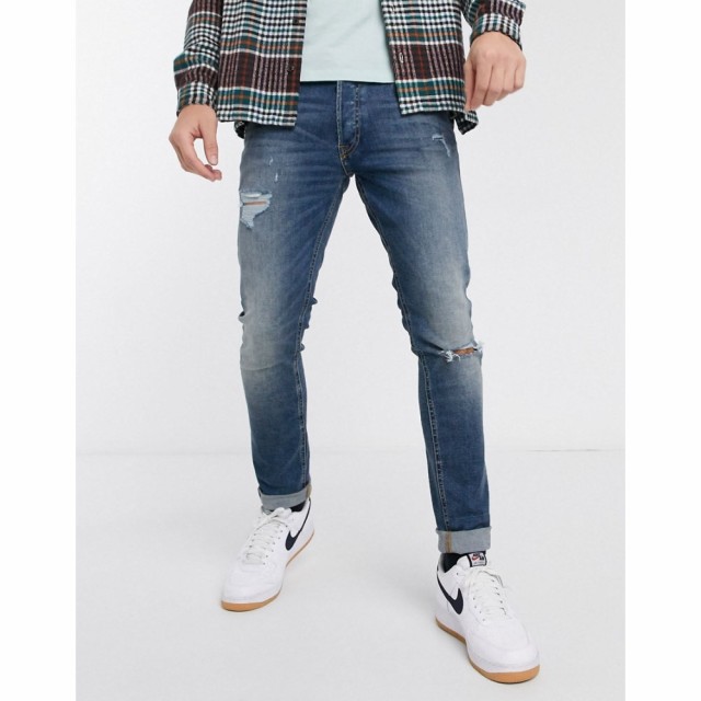 ジャック アンド ジョーンズ Jack and Jones メンズ ジーンズ・デニム Intelligence Glenn Slim Fit Jeans With Rips In Super Stretch I