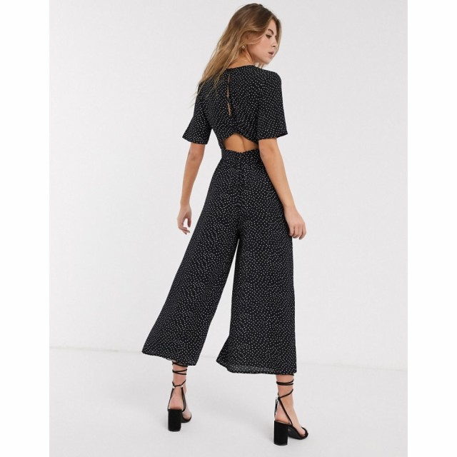 エイソス ASOS DESIGN レディース オールインワン ジャンプスーツ ワンピース・ドレス Tea Jumpsuit With Button Back Detail In Spot Pr