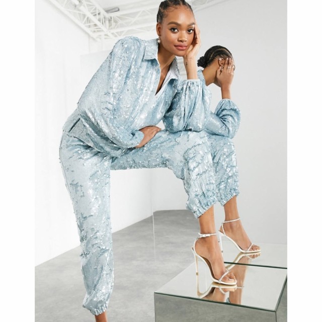 エイソス ASOS EDITION レディース ジョガーパンツ ボトムス・パンツ Sequin Jogger In Pale Blue Co-Ord ペールブルー