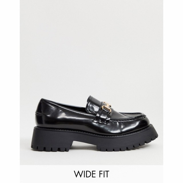 エイソス ASOS DESIGN レディース ローファー・オックスフォード シューズ・靴 Wide Fit Monster Chunky Loafers In Black ブラック