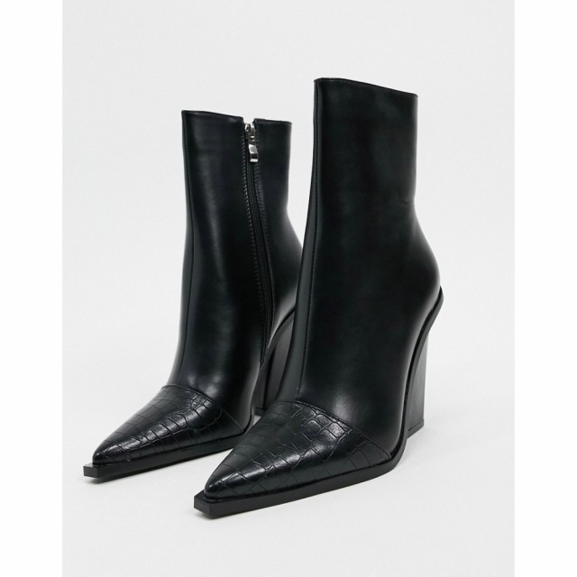 レイド Raid レディース ブーツ ショートブーツ シューズ・靴 Mirren Heeled Ankle Boots In Black Croc Mix