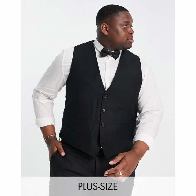 フレンチコネクション French Connection メンズ ベスト・ジレ スリム スーツ トップス Plus Slim Fit Dinner Suit Waistcoat ブラック