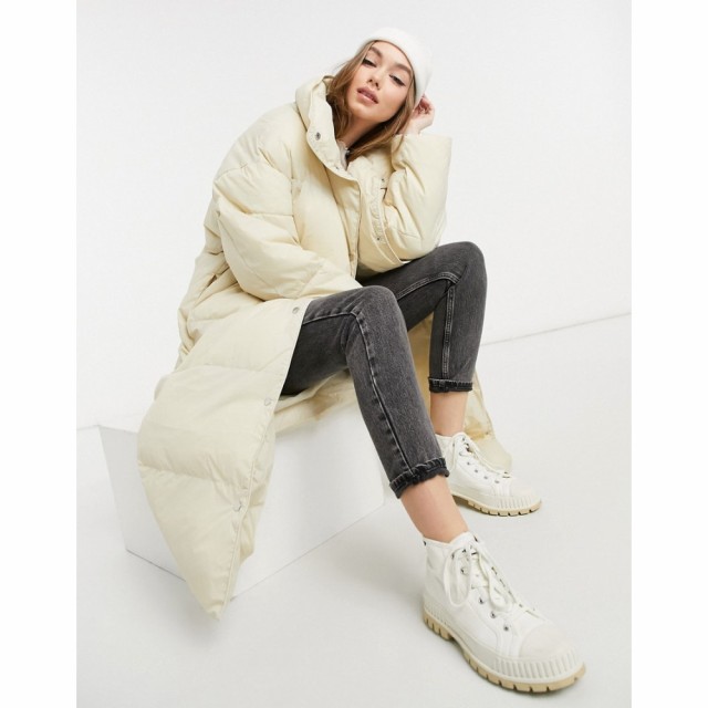 エイソス ASOS DESIGN レディース ダウン・中綿ジャケット マキシ丈 アウター Luxe Puffer Maxi Coat In Cream クリーム