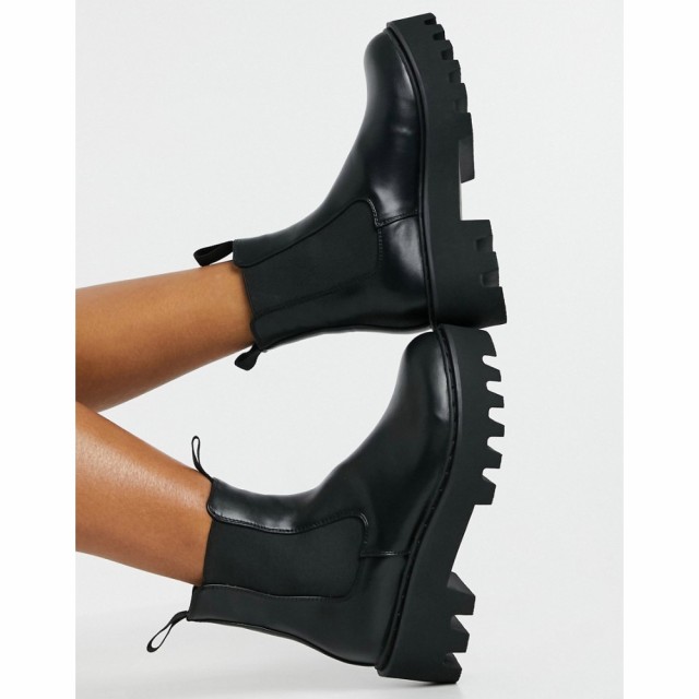 ラ モーダ Lamoda レディース ブーツ チェルシーブーツ シューズ・靴 Chunky Chelsea Boots In Black ブラック