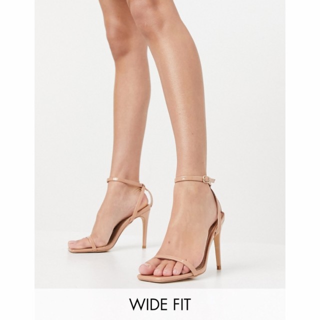 グラマラスワイドフィット Glamorous Wide Fit レディース サンダル・ミュール シューズ・靴 Barely There Heeled Sandals In Beige Pate