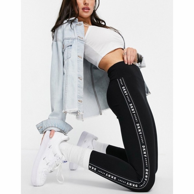 ダナ キャラン ニューヨーク DKNY レディース スパッツ・レギンス インナー・下着 7/8 Logo Taped Leggings In Black ブラック