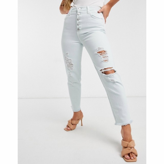 ジェイ ブランド J Brand レディース ジーンズ・デニム ボトムス・パンツ Heather Straight Leg Distressed Jeans With Button Detail In