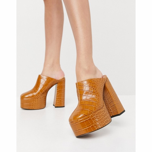 エイソス ASOS DESIGN レディース サンダル・ミュール シューズ・靴 Peco Super High Heeled Mules In Tan タンクロック