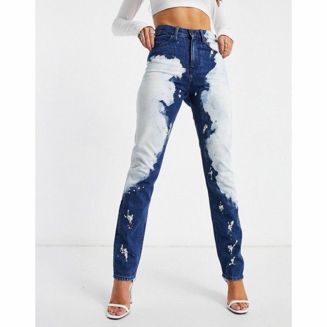 カルバンクライン Calvin Klein レディース ジーンズ・デニム ボトムス・パンツ Est 1978 Tie Dye Straight Leg Jeans In Dark Blue