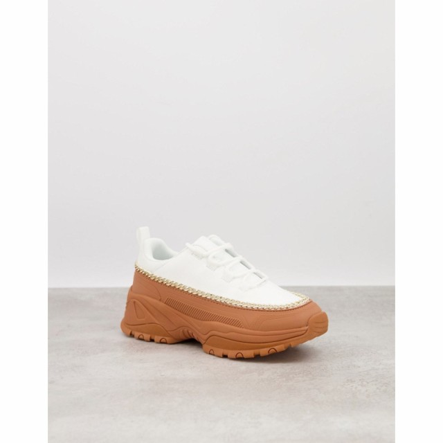 エイソス ASOS DESIGN レディース スニーカー シューズ・靴 Danielle Chain Chunky Trainers In White and Gum ホワイト/ガム