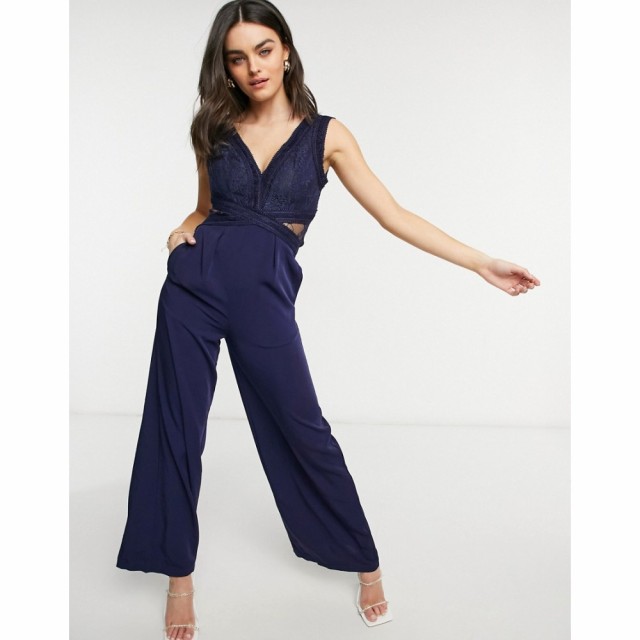 リトル ミストレス Little Mistress レディース オールインワン ジャンプスーツ ワンピース・ドレス Plunge Neck Wide Leg Jumpsuit In N