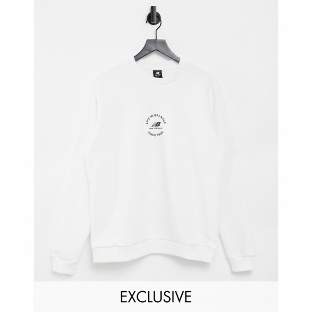 ニューバランス New Balance レディース スウェット・トレーナー トップス Life In Balance Sweatshirt In White - Exclusive To Asos ホ