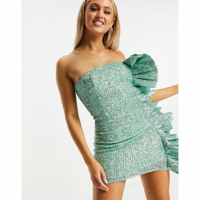 クラブエル ロンドン Club L London レディース ワンピース ミニ丈 ワンピース・ドレス Sequin Strapless Exaggerated Frill Mini Dress