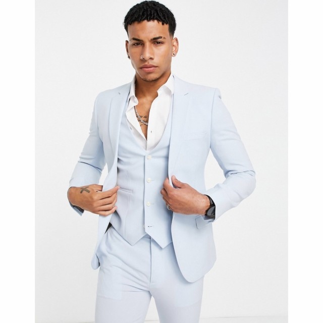 エイソス ASOS DESIGN メンズ スーツ・ジャケット アウター Super Skinny Suit Jacket In Pastel Blue パステルブルー