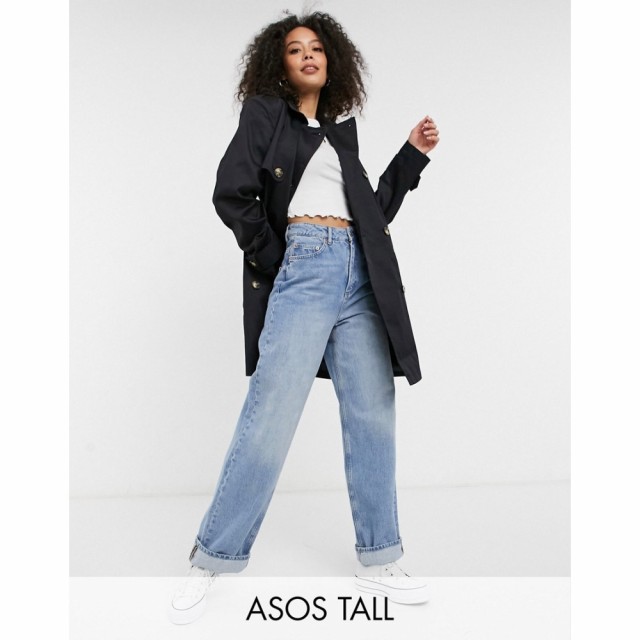 エイソス ASOS Tall レディース トレンチコート アウター Tall Trench Coat In Black ブラック