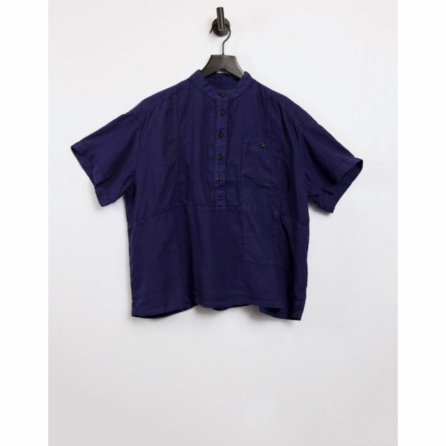 キングスオブインディゴ Kings Of Indigo レディース ベアトップ・チューブトップ・クロップド トップス Grandad Collar Cropped Boxy Sh