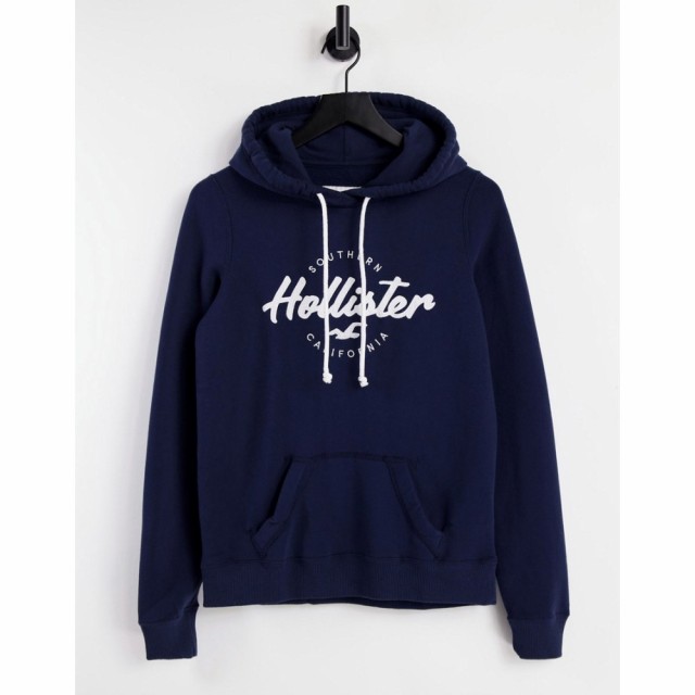 ホリスター Hollister レディース パーカー トップス Logo Hoodie In Navy ネイビー