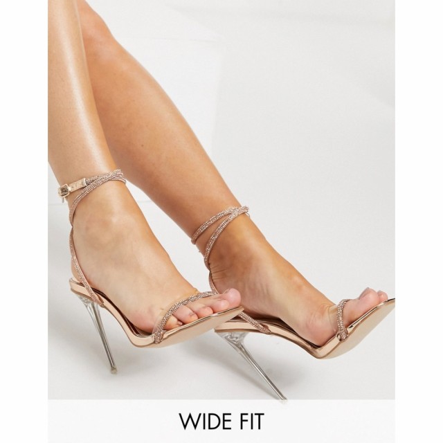 ビーマイン Be Mine Wide Fit レディース サンダル・ミュール Be Mine Bridal Wide Fit Emberly Clear Heeled Sandal With Diamante Deta