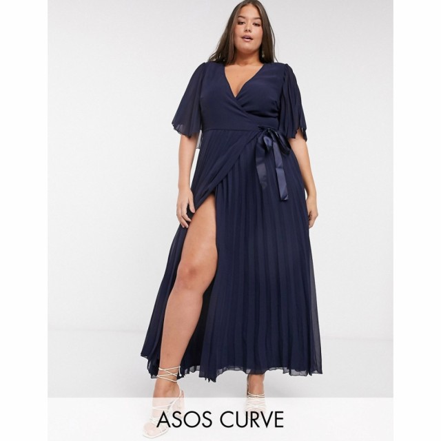 エイソス ASOS DESIGN レディース ワンピース マキシ丈 ワンピース・ドレス Curve Exclusive Maxi Dress With Kimono Sleeve And Tie Wai