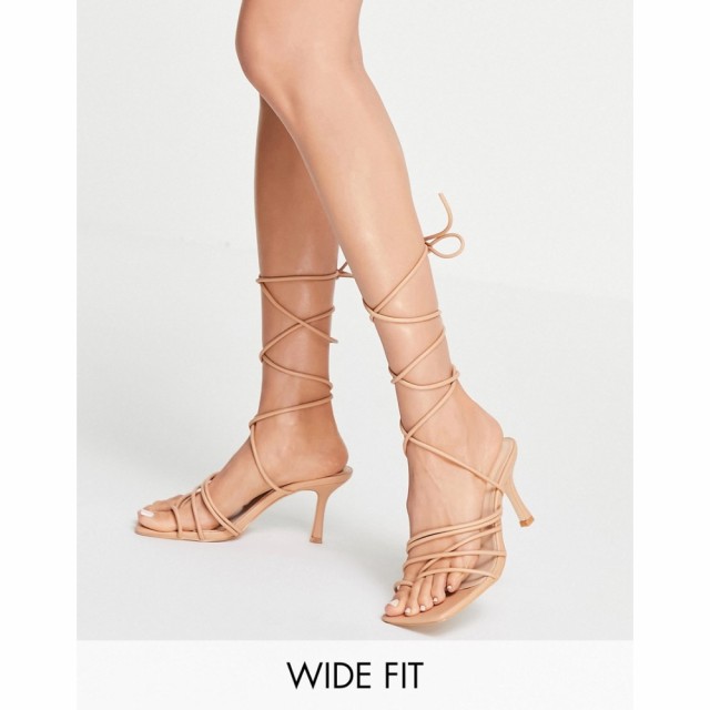 パブリックディザイア Public Desire Wide Fit レディース サンダル・ミュール シューズ・靴 Cabo Ankle Tie Sandals In Beige ベージュ