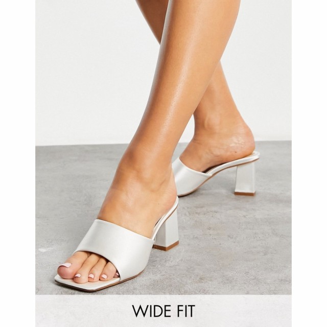 ビーマイン Be Mine Wide Fit レディース サンダル・ミュール シューズ・靴 Be Mine Bridal Wide Fit Pia Heeled Mules In Ivory Satin