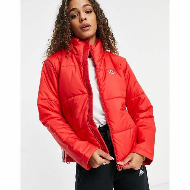 アディダス adidas Originals レディース ダウン・中綿ジャケット アウター Short Puffer Jacket In Red レッド